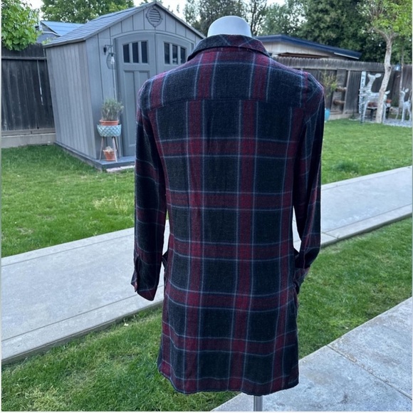 ZARA Plaid Button-Up Mini Shirt Dress With Pockets Size XS - Picture 4 of 5